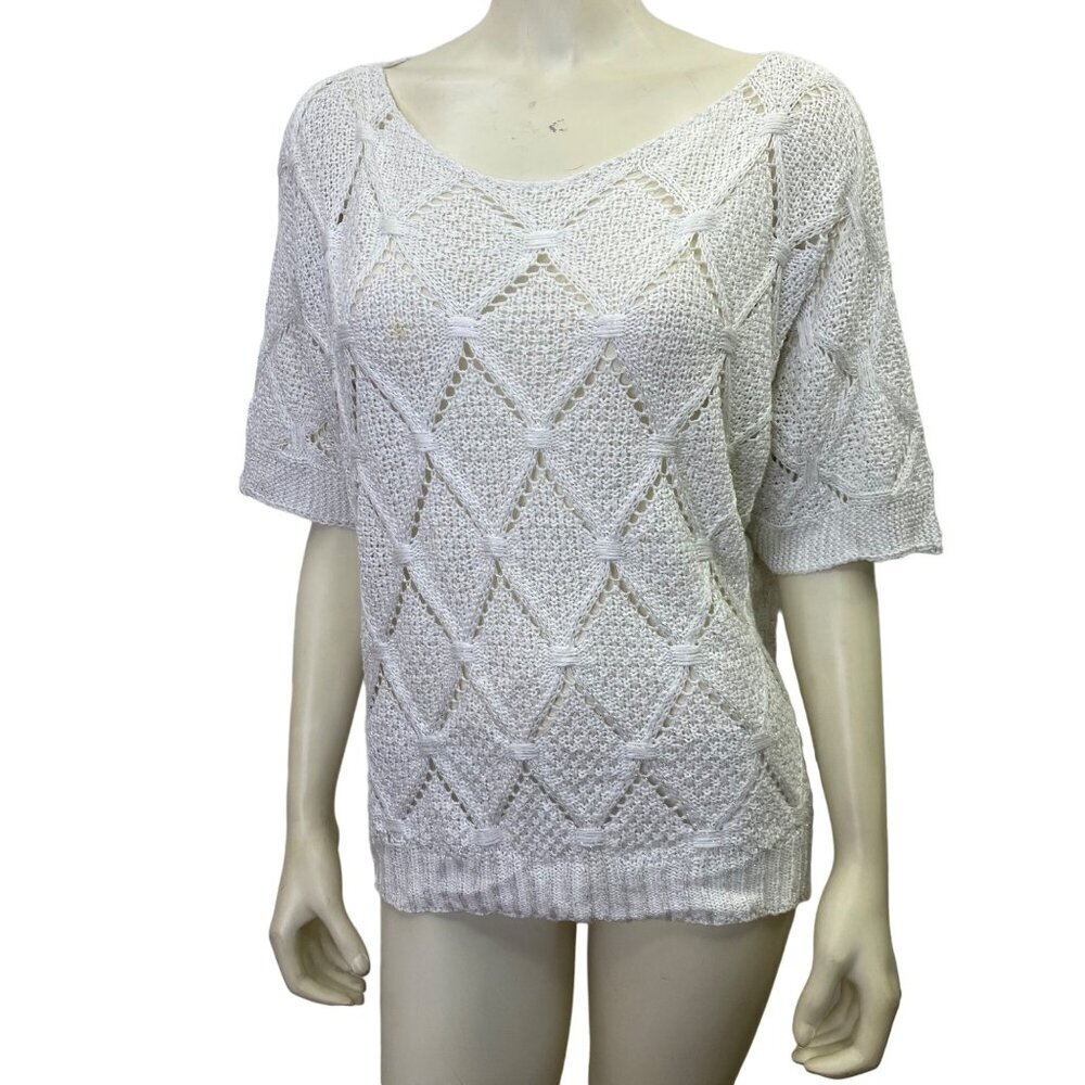 LEONARDO COLLEZIONI ITALY SHORT SLEEVE‎ SWEATER TOP